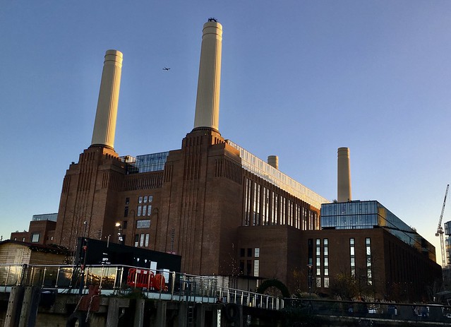 A view of Battersea Power Station, London - as seen from a Thames Clipper Uber boat