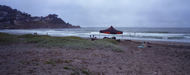 A beach with tent - Holga120Pan_EWA90_NPZ1_003