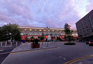 Sunset over the rugby stadium