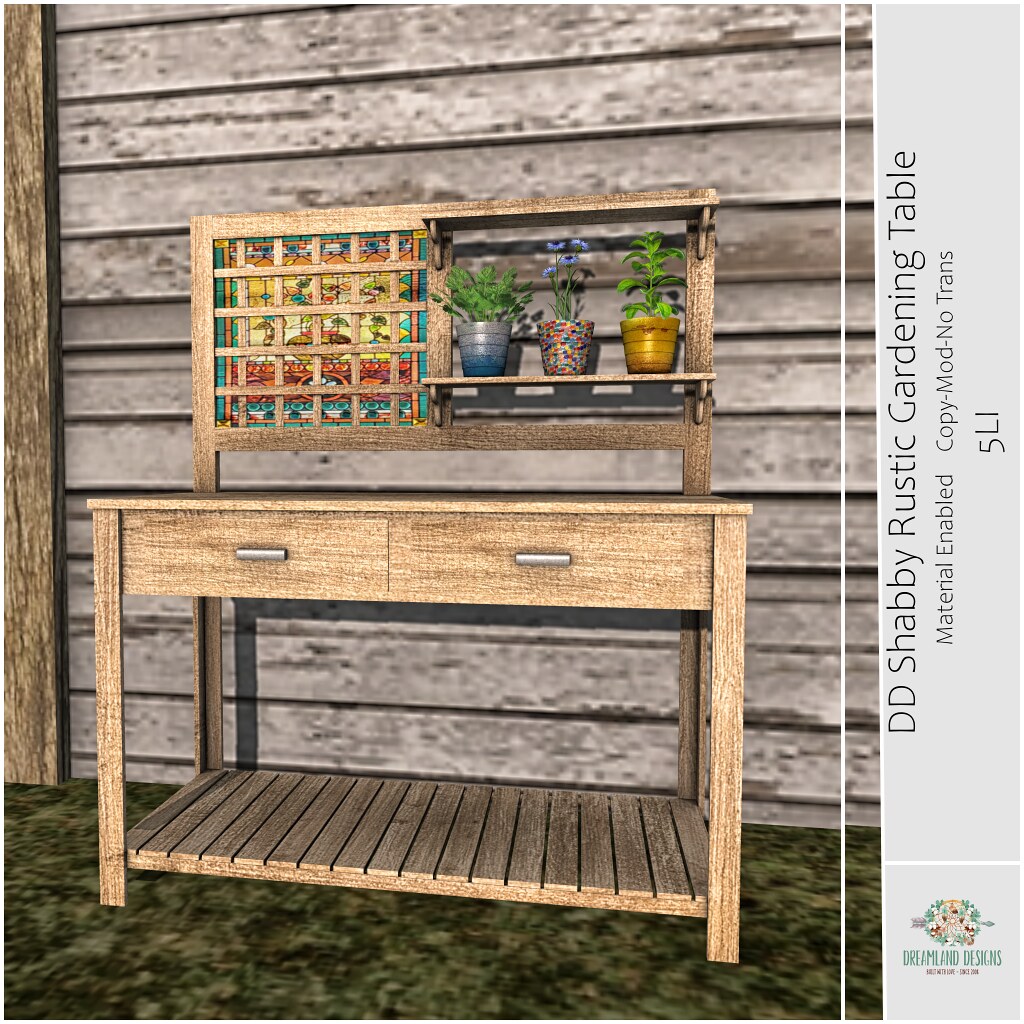 DD Shabby Rustic Gardening Table AD VIP Group Gift