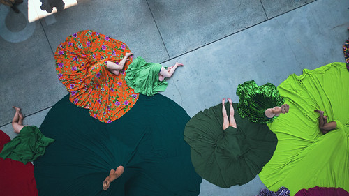 WOODS at The Bentway by Jack Landau, Aerial shoot of an installation by Clarice Lima, Catarina Saraiva, Aline Bonamin, and Nina Fajdigaca