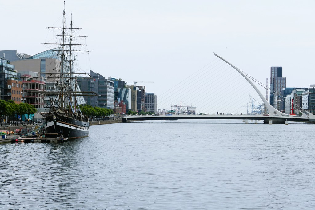 Dublin Docklands: The Jeanie Johnston and Samuel Beckett Bridge
