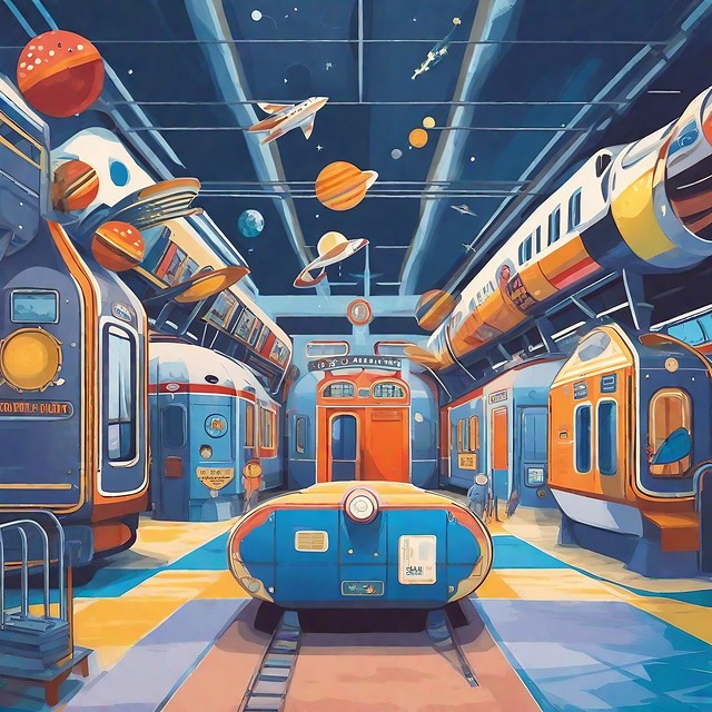 Train Station Interior as Space Adventure