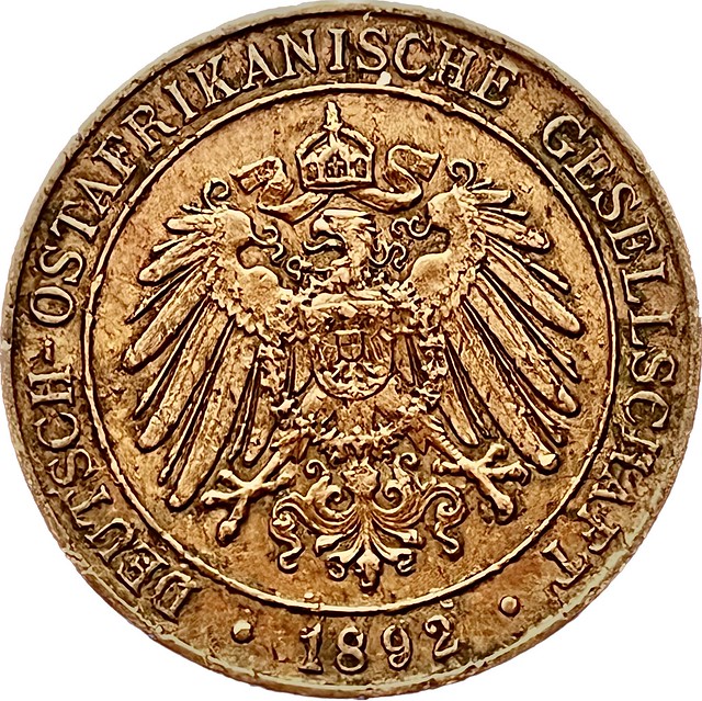 DOA - 1 Pesa - 1⁄64 Rupie - (Kaiser Wilhelm II) - German eagle with crown -DEUTSCH-OSTAFRIKANISCHE GESELLSCHAFT - شراكة المانيا - - 1892 سنه ١٣٠٩