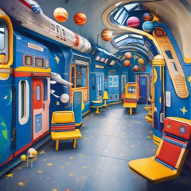 Train Station Interior as Space Adventure
