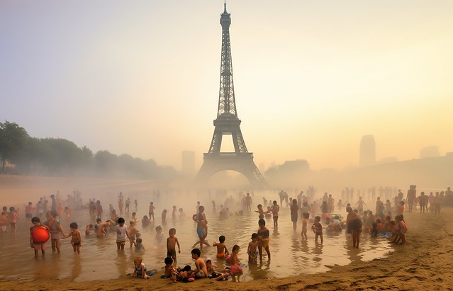 Intense vague de chaleur à Paris