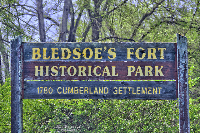Bledsoe’s Fort Historical Park sign - Castalian Springs, Tennessee
