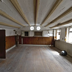timbered parlor