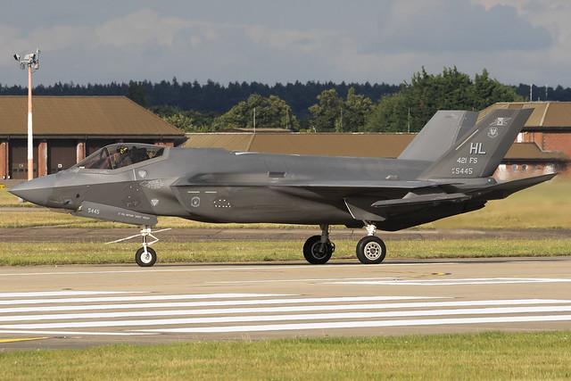 F-35A 18-5445 from Hill AFB arriving into RAF Mildenhall/EGUN