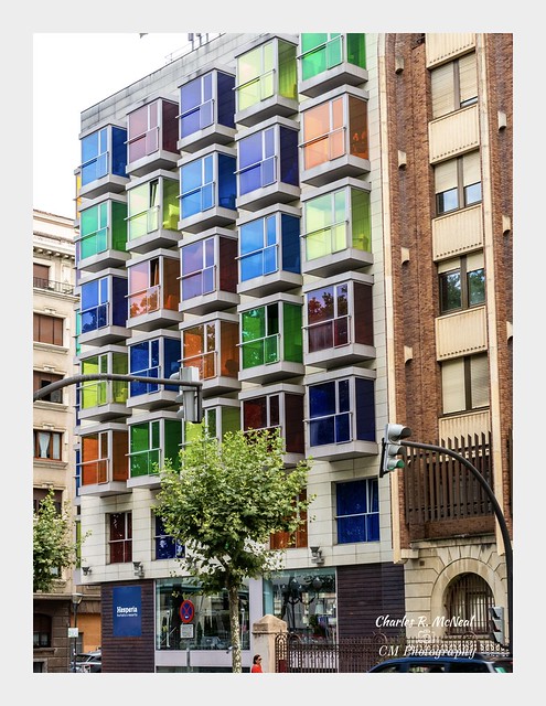 Colorful Hotel Windows - Seen in Bilbao, Spain