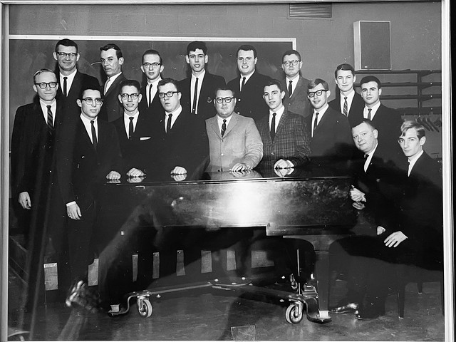 Kappa Kappa Psi /  Delta Upsilon 1965 EMU.  First inductees into the fraternity at Eastern Michigan University.  Dr. Thomas Tyra Director of Bands