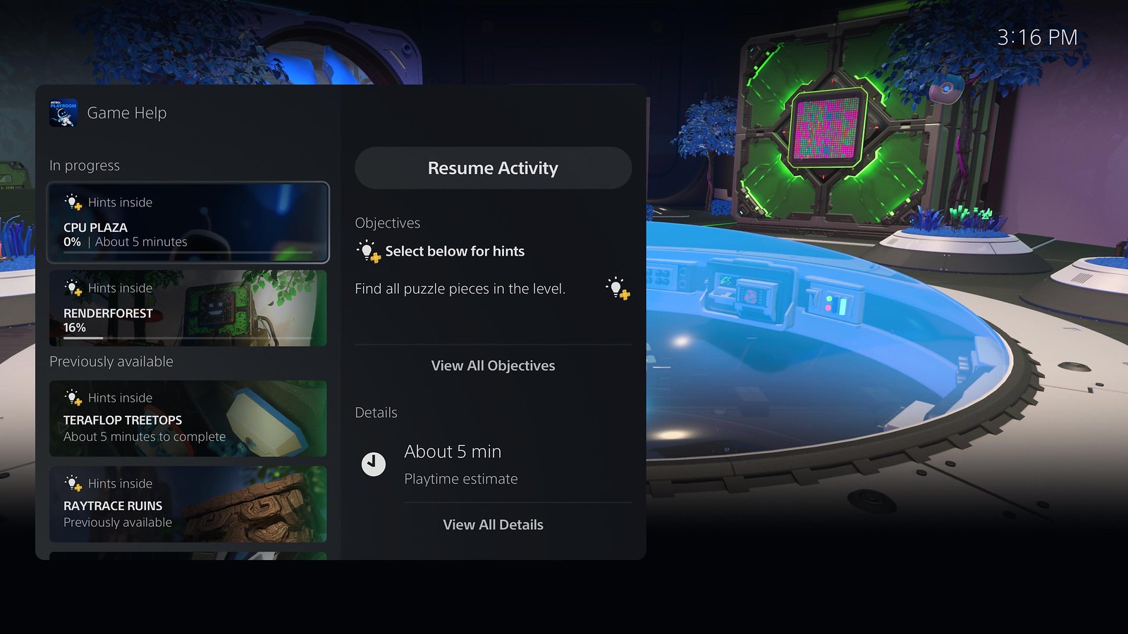 PS5 UI screen showing the newly enhanced Game Help cards.