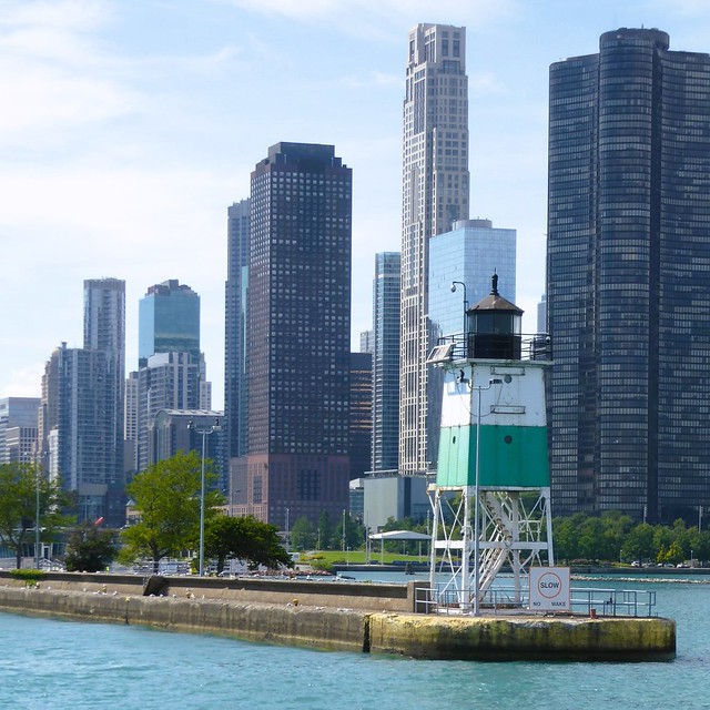 Chicago, Lake Michigan Harbor with Lighthouse