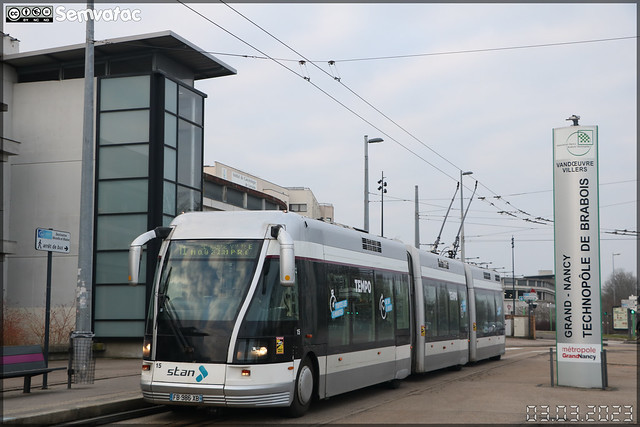 Bombardier TVR (Transport sur voie réservée) – Keolis Grand Nancy / STAN (Service de Transport de l’Agglomération Nancéienne) n°15