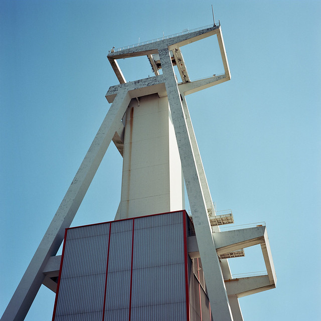 Der alte Förderturm der Grube Göttelborn - The old winding tower of the Göttelborn pit
