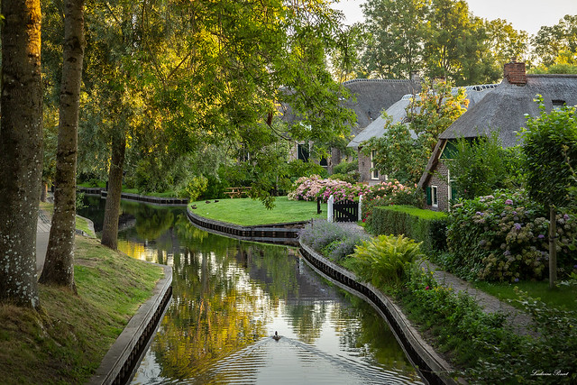 La quiétude du matin, Giethoorn, Pays-Bas, Europe.