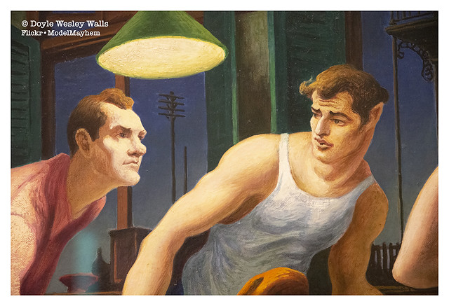 Karl Malden and Marlon Brando in This Detail from Thomas Hart Benton’s Painting POKER NIGHT (from A STREETCAR NAMED DESIRE) at the Whitney Museum of American Art