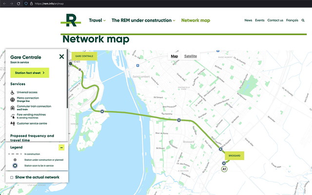 Montreal REM launch network map