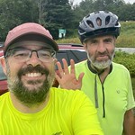 New friend Dave and I biked up the big hills together. Route 30 closed for construction so we had to detour onto Route 100 then Route 11 toward Manchester 