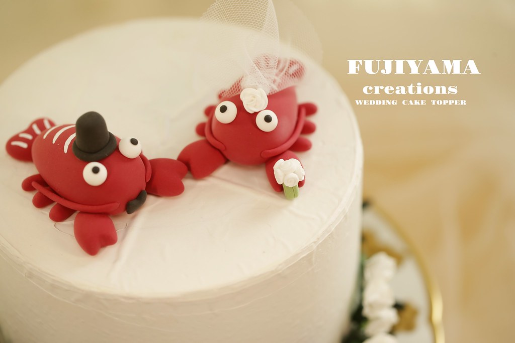 Love lobsters bride and groom Wedding Cake Topper, cute animals wedding cake decoration ideas