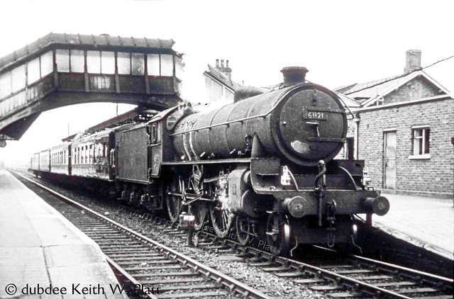 60s steam March 1960 LNER B1 4-6-0 61121 at Goole with the Yorkshire Pullman.