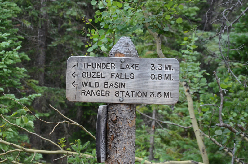 Trail sign at the trail merger