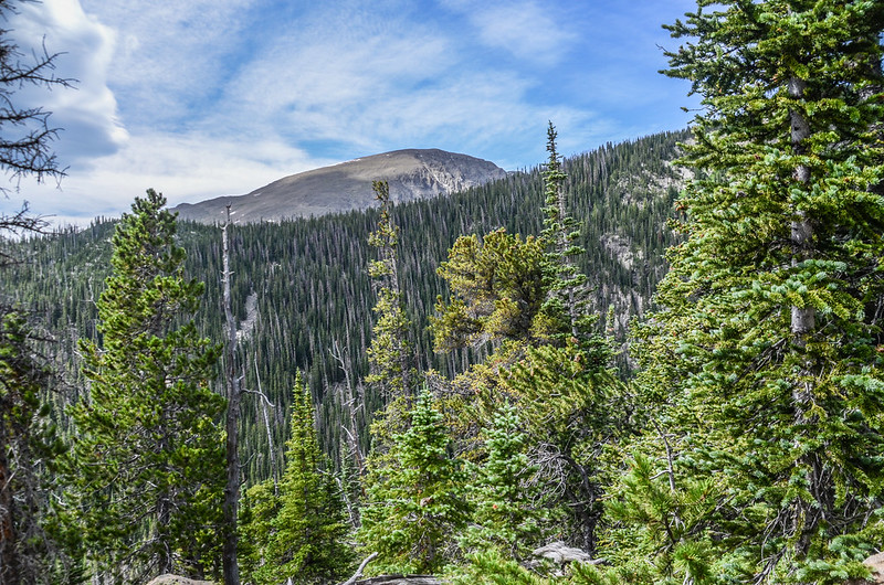 Looking southwest at Copeland Mountain from Thunder Lake Trail near 10,200'
