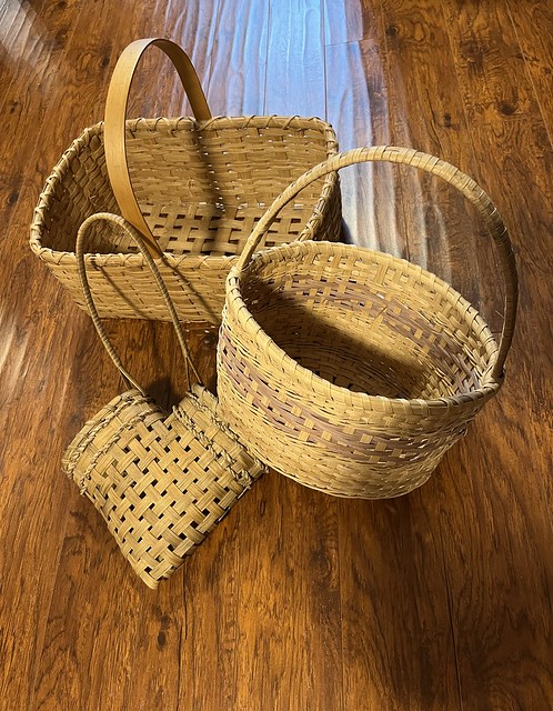 Connie (knitnut246) brought in three of the baskets she has made! Have you signed up for one of the Beginner Basket Weaving Classes?