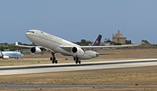 HZ-AQ12 LMML 27-07-2023 Saudi Arabian Airlines Airbus A330-343 CN 1726