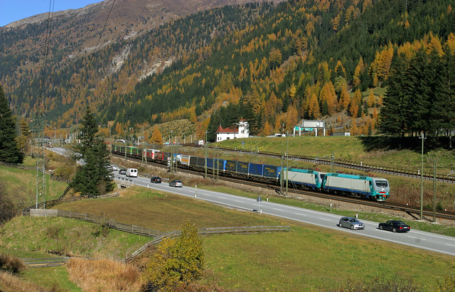 2 x FS e412 + Güterzug/goederentrein/freight train  - Terme del Brennero