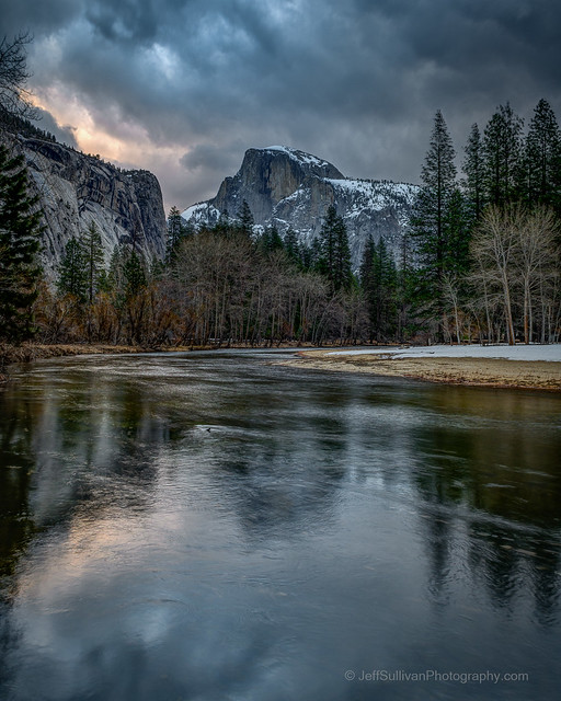 Stormy Evening Half Dome Reflection