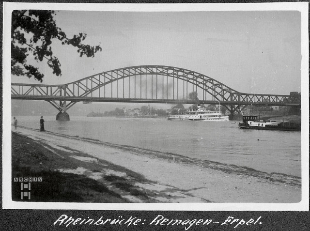 ArchivTappen37(1K)Alb22U75 Rheinbrücke, Remagen Erpel, Ludendorff-Brücke, 1930er