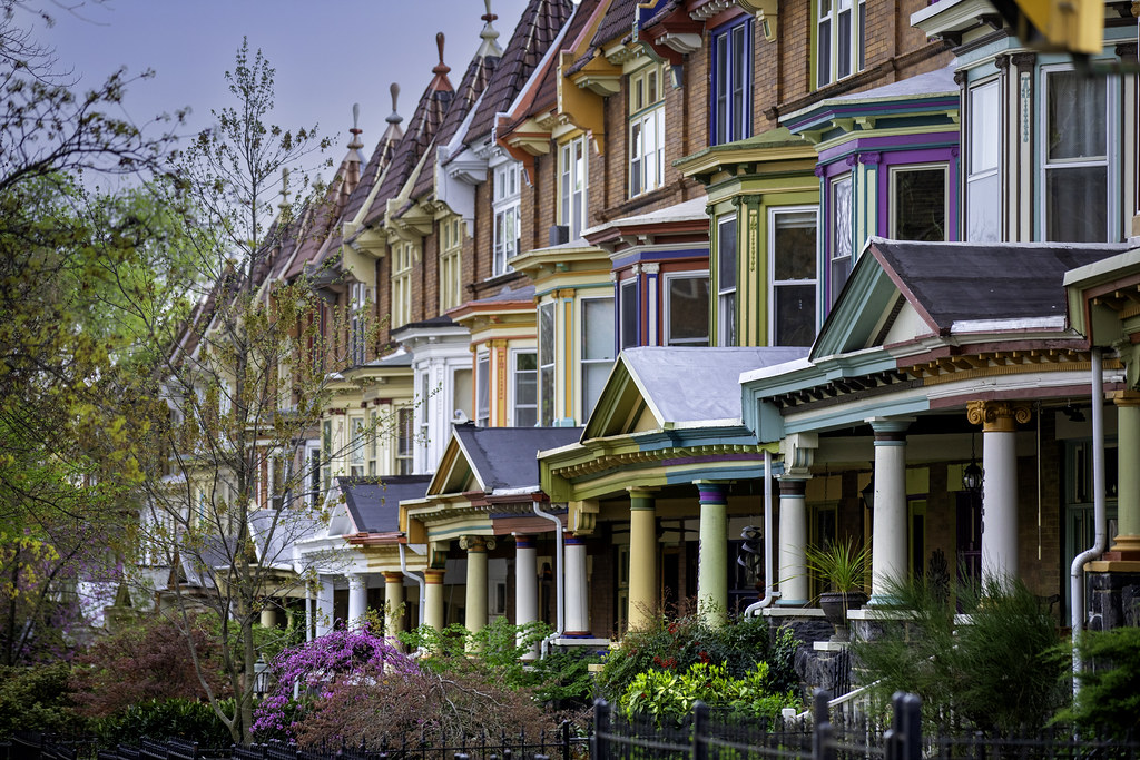 The Painted Ladies of Charles Village - Baltimore, Maryland.