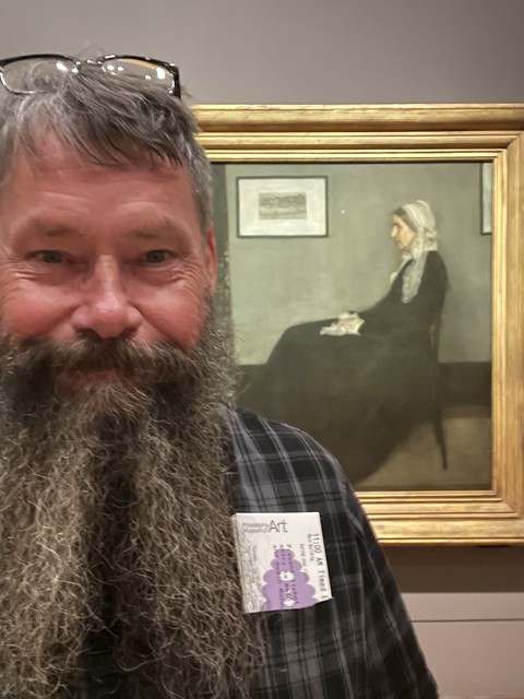 Self portrait with Whistlers Mother at the Philadelphia Art Museum.