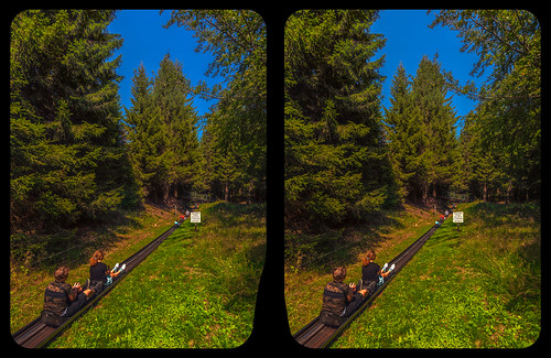 Dry luge run 3-D / CrossView / Stereoscopy by Stereotron, → <a href="https://live.staticflickr.com/65535/53081878261_37f0f7ac0c_o.jpg" rel="noreferrer nofollo