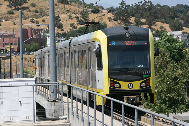 Los Angeles Metro Rail P3010 series in Chinatown.Sta, Los Angeles, California, US /June 24, 2023