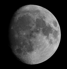 Waxing gibbous moon, 90% illuminated