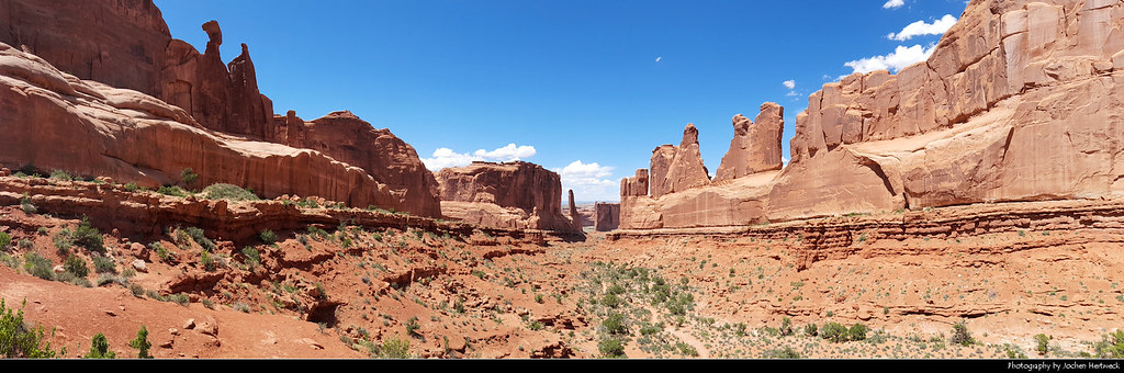 Panoramic View from Park Avenue Trailhead, Arches NP, UT, USA