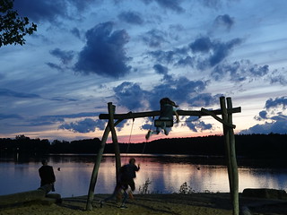 Playground on a warm evening at Dechsendorf Lake