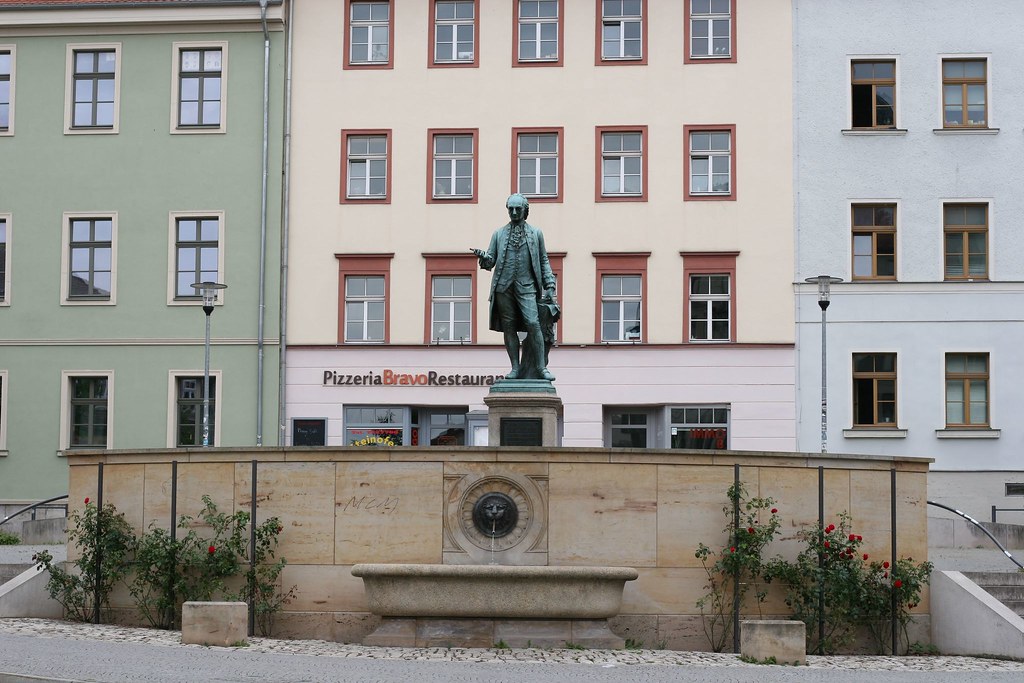 1857 Weimar Christoph Martin Wieland (1733-1813) zugeschrieben Carl Dornberger am Wieland-Brunnen Wielandplatz in 99423