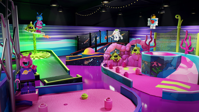 Artist Impression: Swing into a whole new universe on the Space Mission course at LEGOLAND® Windsor Resort's new LEGO® Adventure Golf attraction which opens this October
