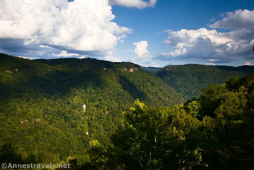 The Endless Wall and views to the south of New River Gorge from Long Point, New River Gorge National Park, West Virginia