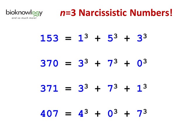 Mathematics 013 - Narcissitic Numbers_n is 3