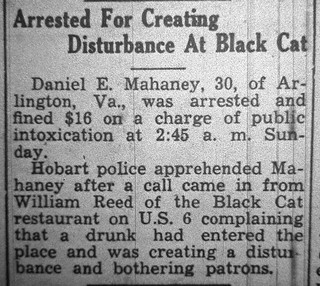 2023-08-02. 1955-07-21 Gazette, Arrested For Creating Disturbance At Black Cat