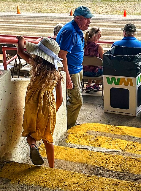 Temporal Transitions with  People, 1, The Fairgrounds Stadium at the  Clearfield County Fair…. took this photo while watching the Harness Horse Racing.