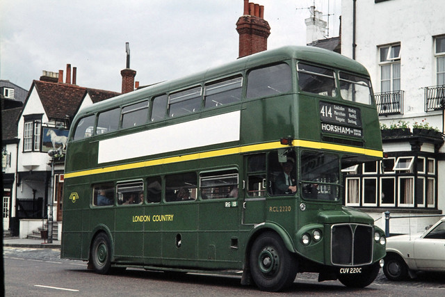 London Country Bus Services . RCL2220 CUV220C . Dorking , Surrey . June-1972 .