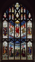 The Ascension of Christ flanked by St Francis, St Nicholas, St Christopher and St Edmund (Hardman & Co, 1939)