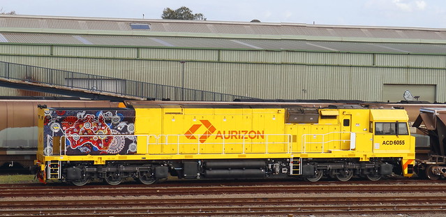 () AURIZON'S LATEST LOCOMOTIVE (at that date) DELIVERY GE ACD6055 CARRINGTON YARD 2nd Aug 2023.