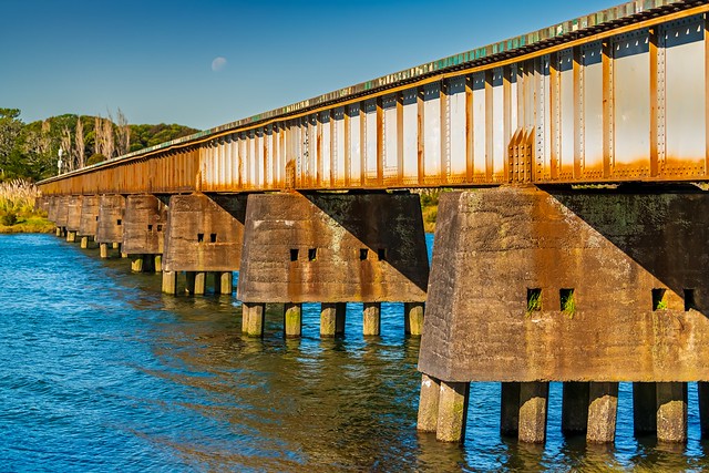 Rail bridge over Wairoa river, Tauranga, NZ