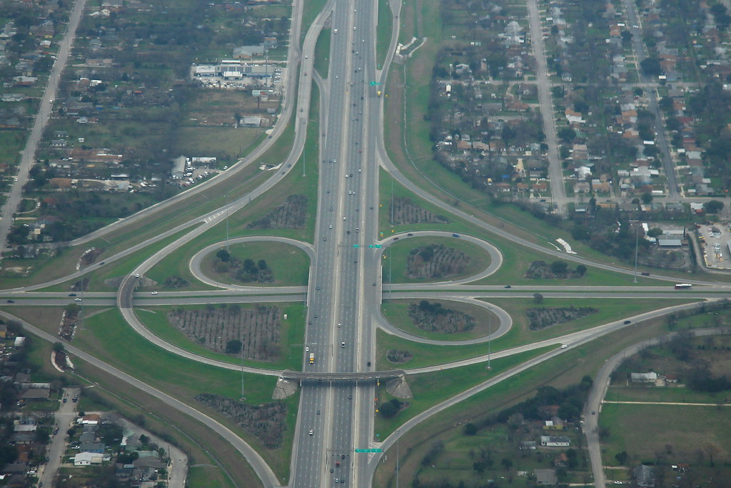 US90 Facing East at General McMullen Aerial